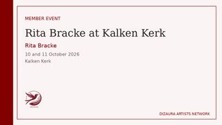 Dizaura Artists Network event card for Rita Bracke at Kalken Kerk