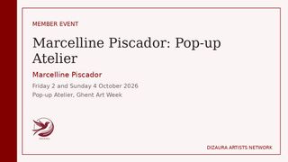 Dizaura Artists Network event card for Marcelline Piscador: Pop-up Atelier